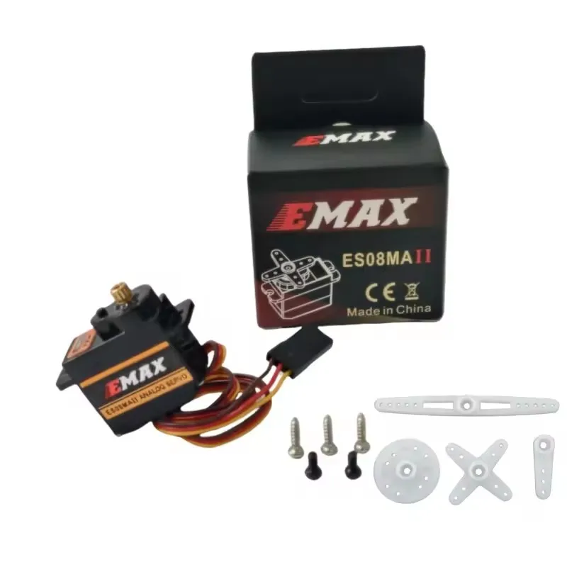 4Pcs EMAX ES08MA II 12g 1.6/2.0 kg Mini Metal Gear Analog Servo for RC Helicopter Car FPV Fixed Wing Airplane Copter Accessories
