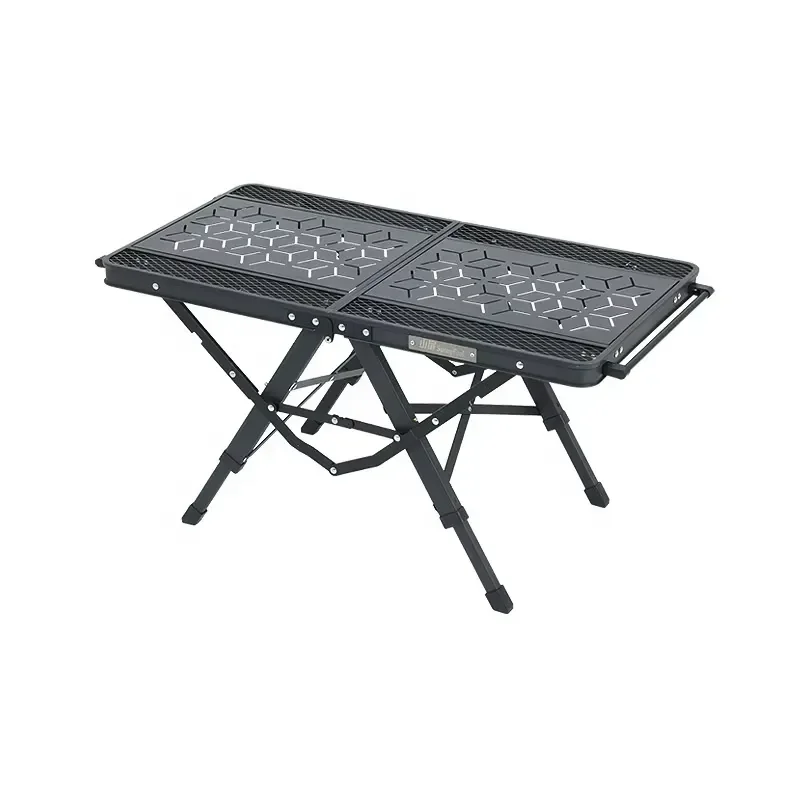 Multi Functional Foldable Outdoor Camping Table with Detachable Board Three Levels of Adjustable Height Camping Table
