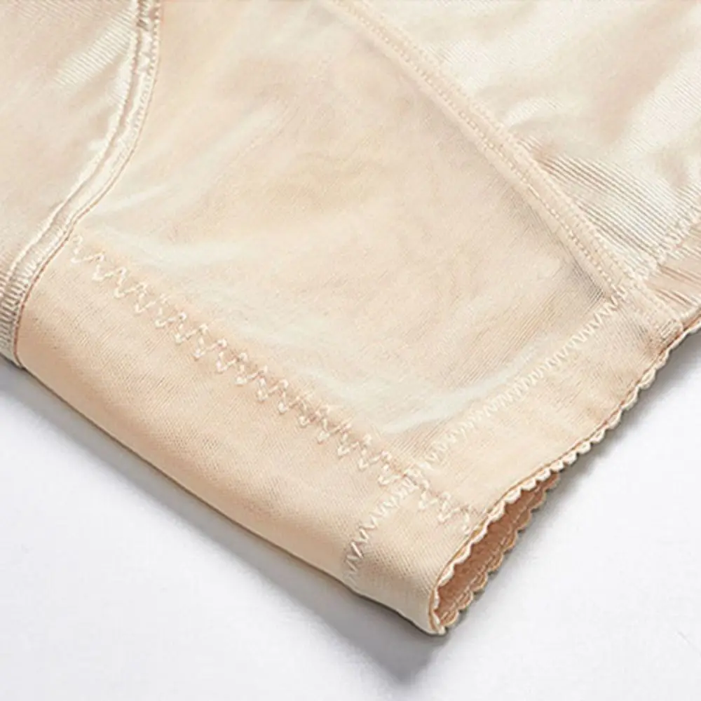 Malha transparente renda emagrecimento shapewear cintura alta sem costura corpo moldar briefs barriga contração shapers