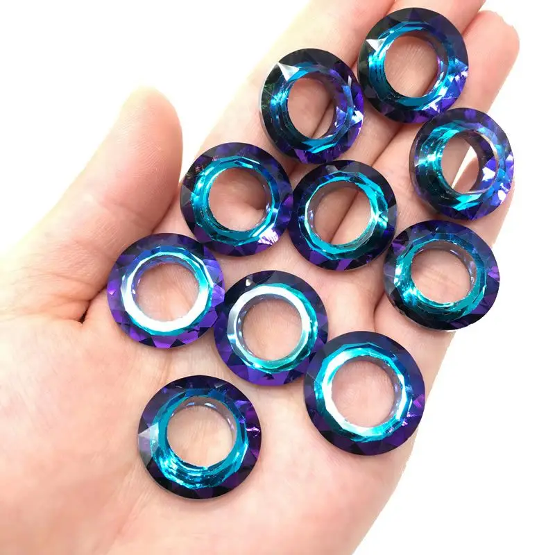 10PCS 20mm Shiny AB Geometrische Runde Oval Lose Abstand Anhänger Perlen DIY männer und frauen Glück armband Halskette Schmuck – Detail 2