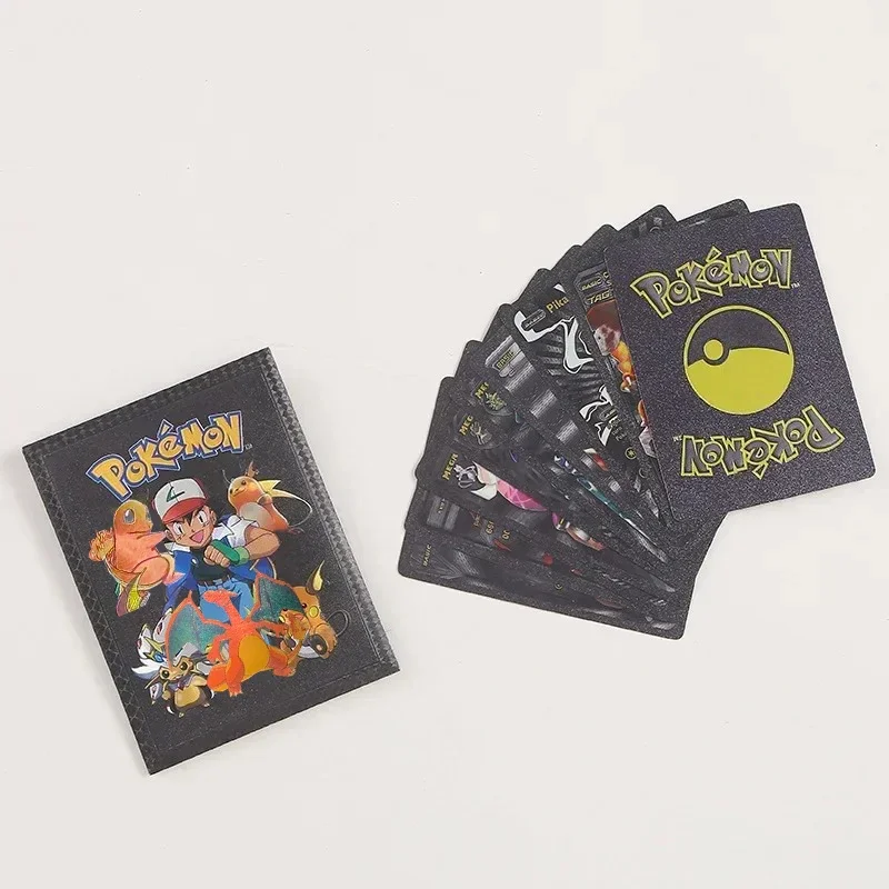 Pokemon Card New 10pcs Box Gold Silver Black Vmax GX V Card Collection Battle 3D Colorful Card English Child Toys Christmas Gift