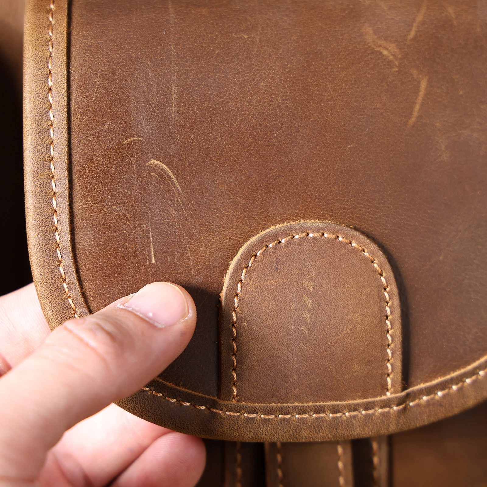 S.WORKER Vintage Echtleder Herren-Aktentasche 14" Laptop-Tasche Crazy Horse Leder Messenger-Handtasche Rindsleder Geschenkidee für Männer – Detail 33