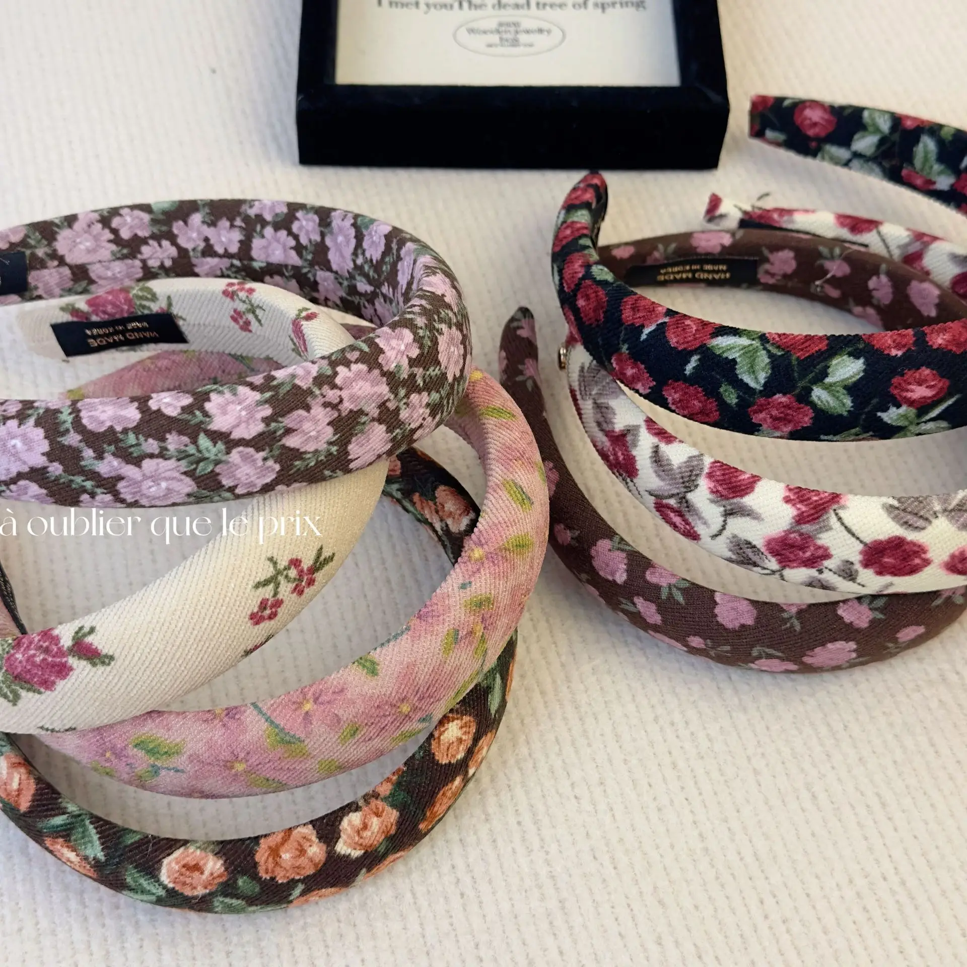 2024 Spring Summer Romantic Flower Headbands For Women Bohemia Rose Sun Flower Print Hairbands Scrunchies Head Wrap Hair Hoops