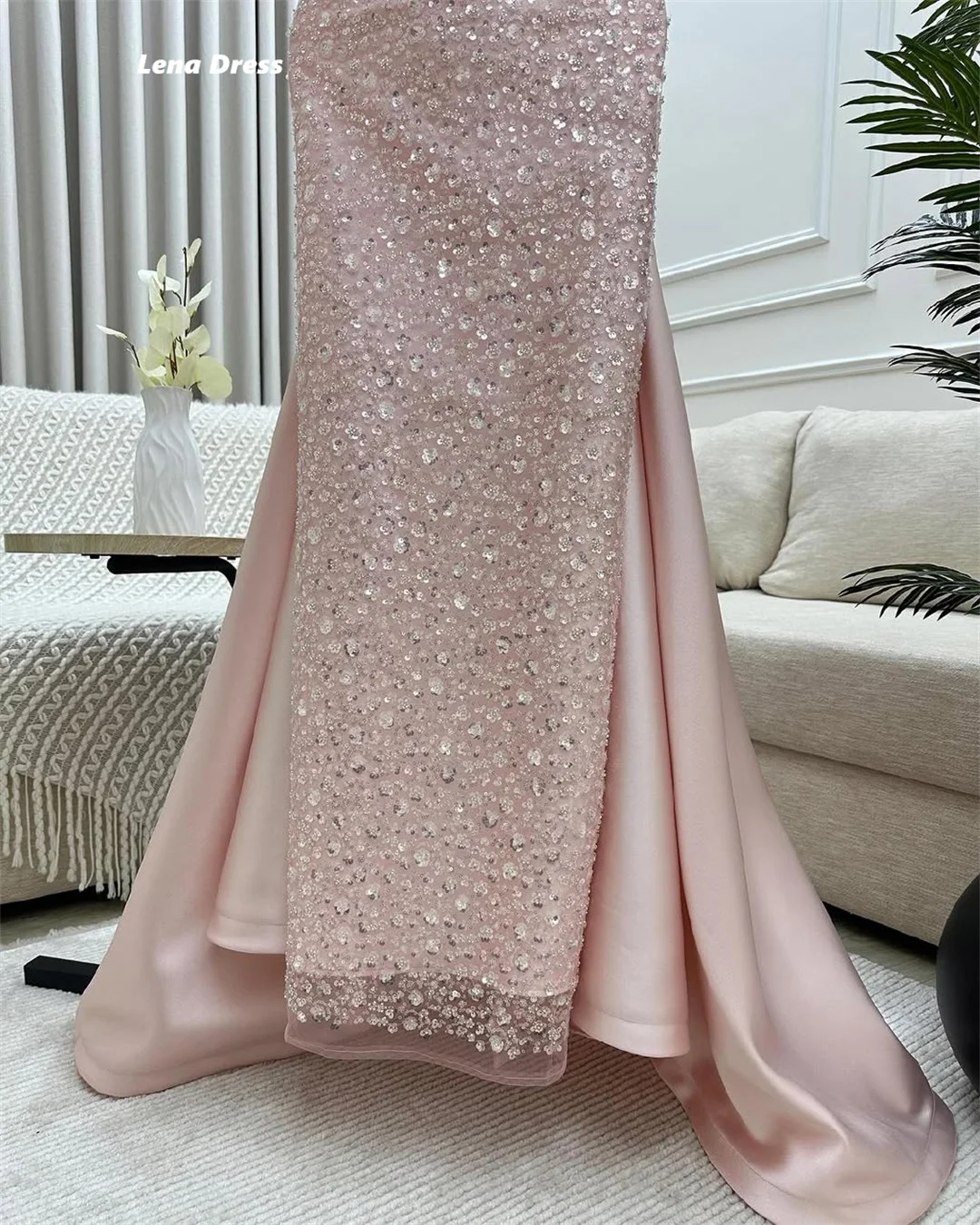 Lena robe soiree vestidos de noite feitos sob encomenda mulher elegante vestidos de festa para mulher 2025 rosa vestido de baile feminino 2025 sereia