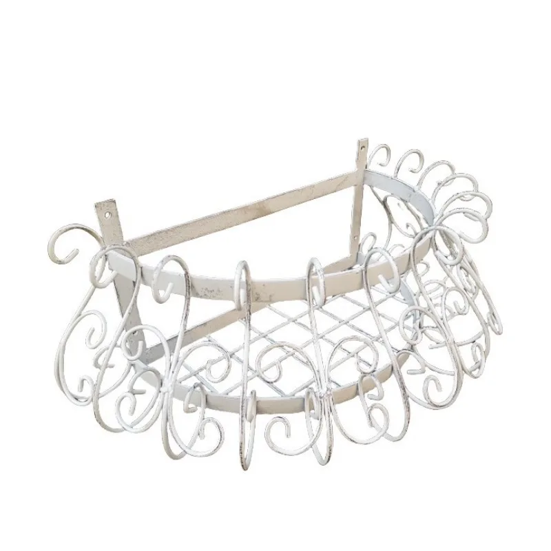 Villa courtyard wrought iron, semi-round flower stand, bed and breakfast balcony   flower pot stand