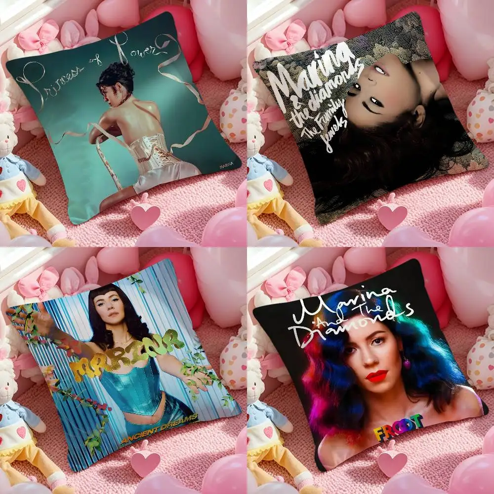 Musikalbum M-Marina und die Diamanten Kissenbezug Muster bedruckter Kissenbezug für Wohnzimmer Sofa Kissenbezug & Schlafzimmerdekoration