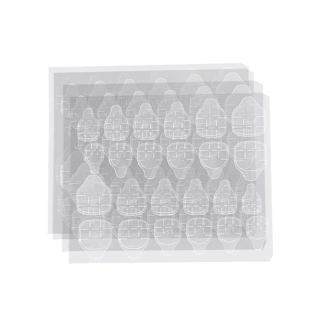

24Pcs Nail Art Stickers Double-Sided Glue Sticker 16 Sheets Pack Transparent Eco-Friendly Nail Tips Easy Apply Fashionable Nails