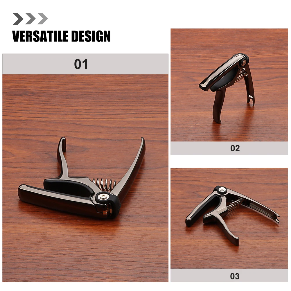 

Black Guitar Metal Ukulele Classical Guitar Capo Tuner Acoustic Accessories Electronic saddles Classical Replacement Parts