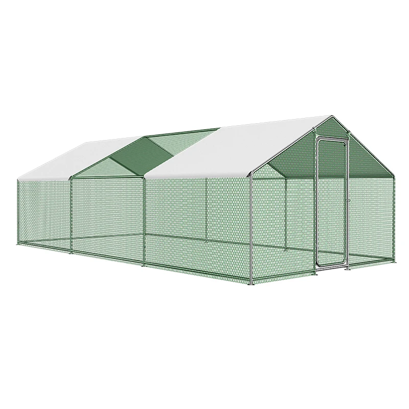 في الهواء الطلق غير نافذ للمطر ظلة حظيرة الدجاج المعدنية 4/6/8/10*3*2 متر بطة كبيرة أوزة أرنب حظيرة الدواجن قفص الدواجن الموئل