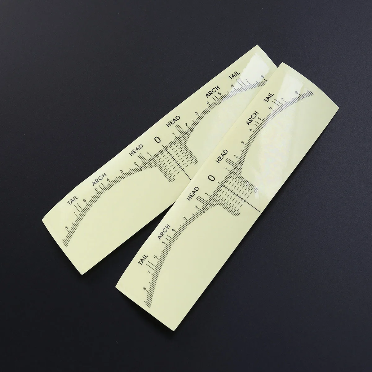 100 Stück Augenbrauen-Mapping-Lineal mit Skalen-Design für perfekte Augenbrauenkonturierung, Formschablonen-Werkzeug für Tätowierer
