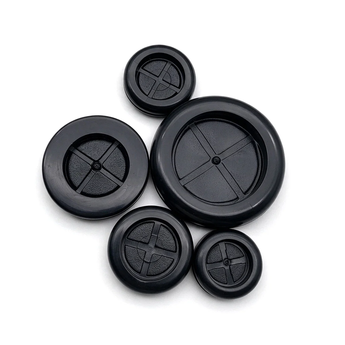 45 Pieces of Black Rubber Coil Cover Box, Wire Perforation Protective Cover, Wear-resistant, Shock-absorbing and Noise Reducing.