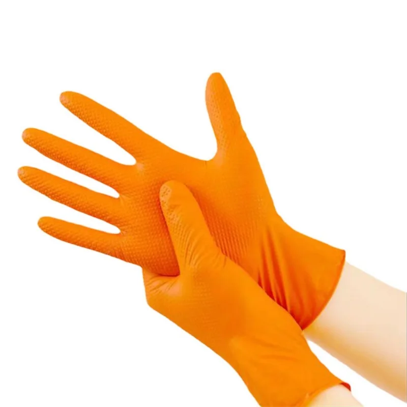 30Pcs Disposable Diamond Textured Work Gloves, Waterproof Oil Resistant, Non-Slip Gloves for Kitchen Cleaning, Gardening