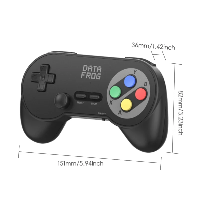 Data Frog PC07 Klassischer Drahtloser Spiele-Controller, Dual-Empfänger, Retro-Gamepad für PC DInput, Android TV, Arcade-Gaming