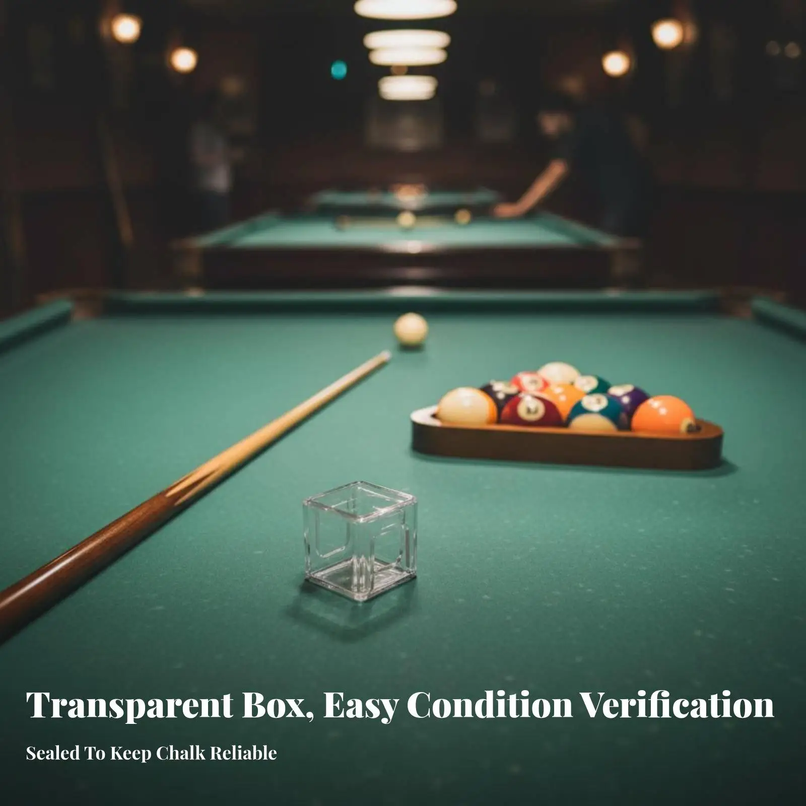 Portable Pool Cue Chalk Holder Box Transparent Billiard Chalk Case for Home Game Room