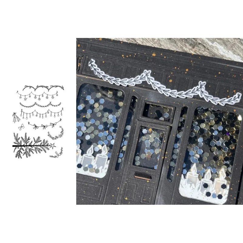 Neues Produkt Vorverkauf Weihnachten Eltern-Kind Stanzformen und Stempel DIY Scrapbook Album Dekoration Geprägte Papierkarten