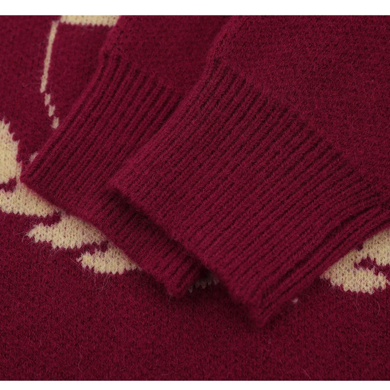 Retro patchwork trui unisex casual gebreide trui letterpatroon trui Y2K streetwear top gebreide kleding