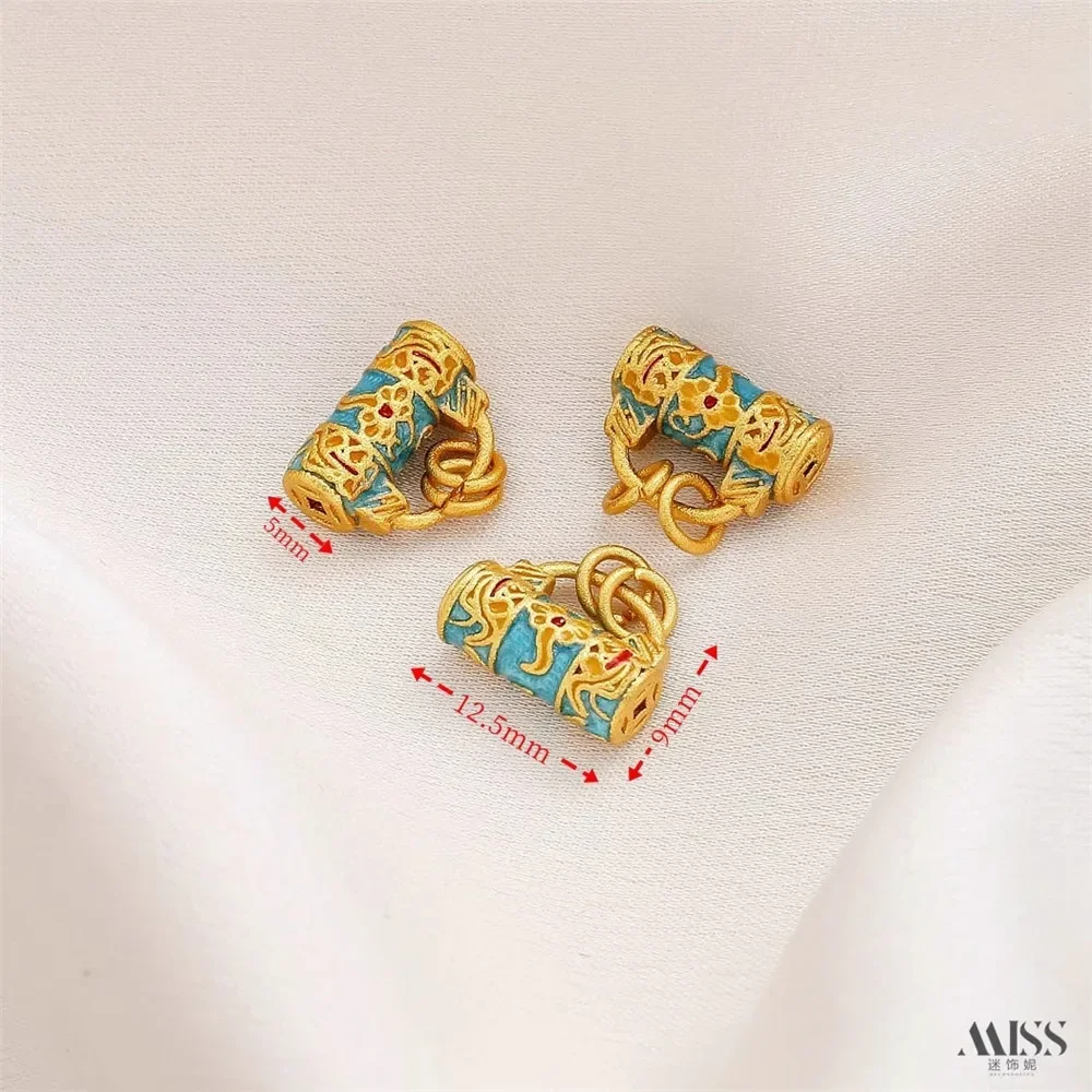 البكم الذهبي الرمال الذهب حزمة الذهب اللون السحلية قفل فلاش فراشة اللؤلؤ لوتس نانا تونغ قلادة DIY بها بنفسك مجوهرات اكسسوارات #5