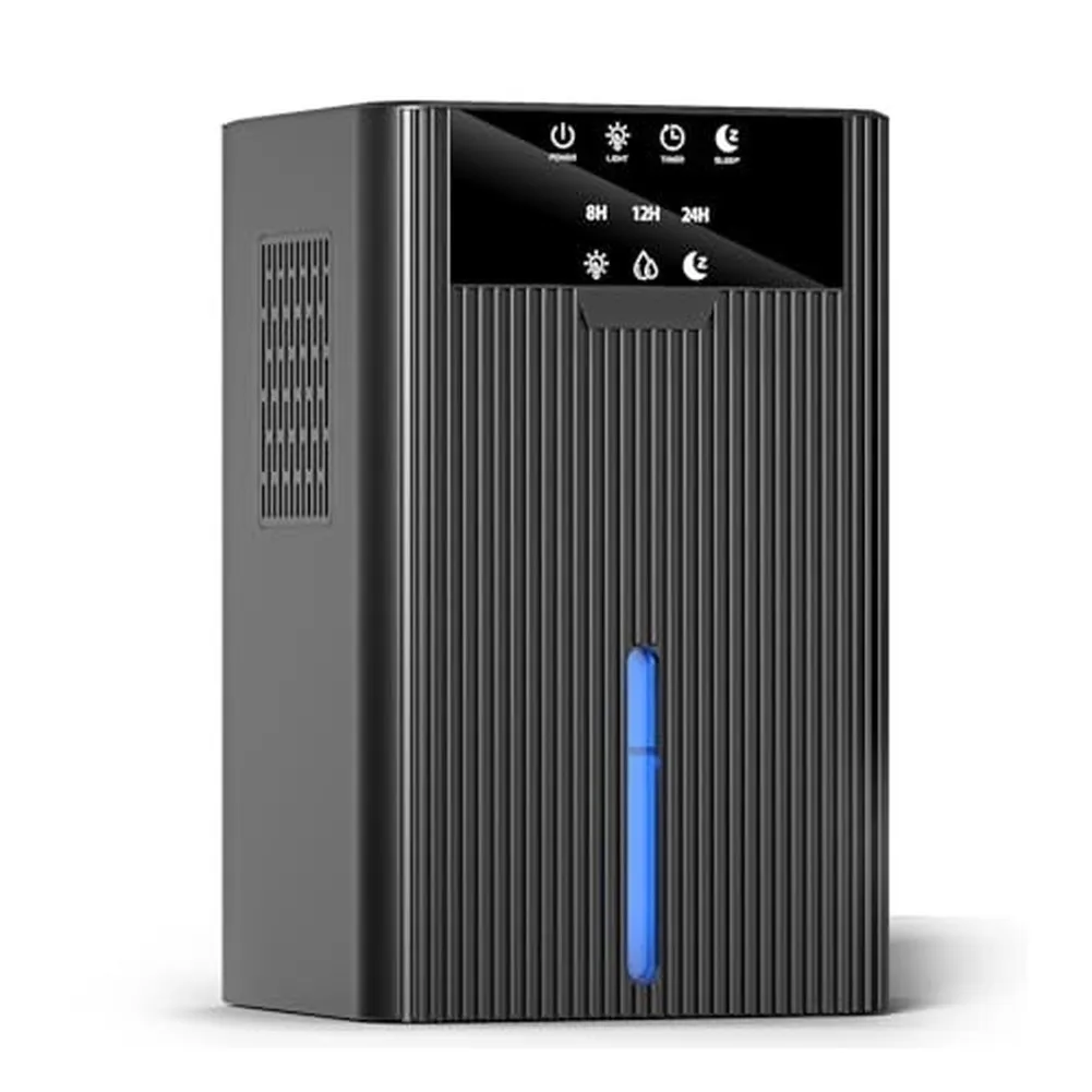 Compact Dehumidifier with 7-Color Night Light and 24-Hour Timer for Dampness Reduction in Spaces up to 25 Sq M