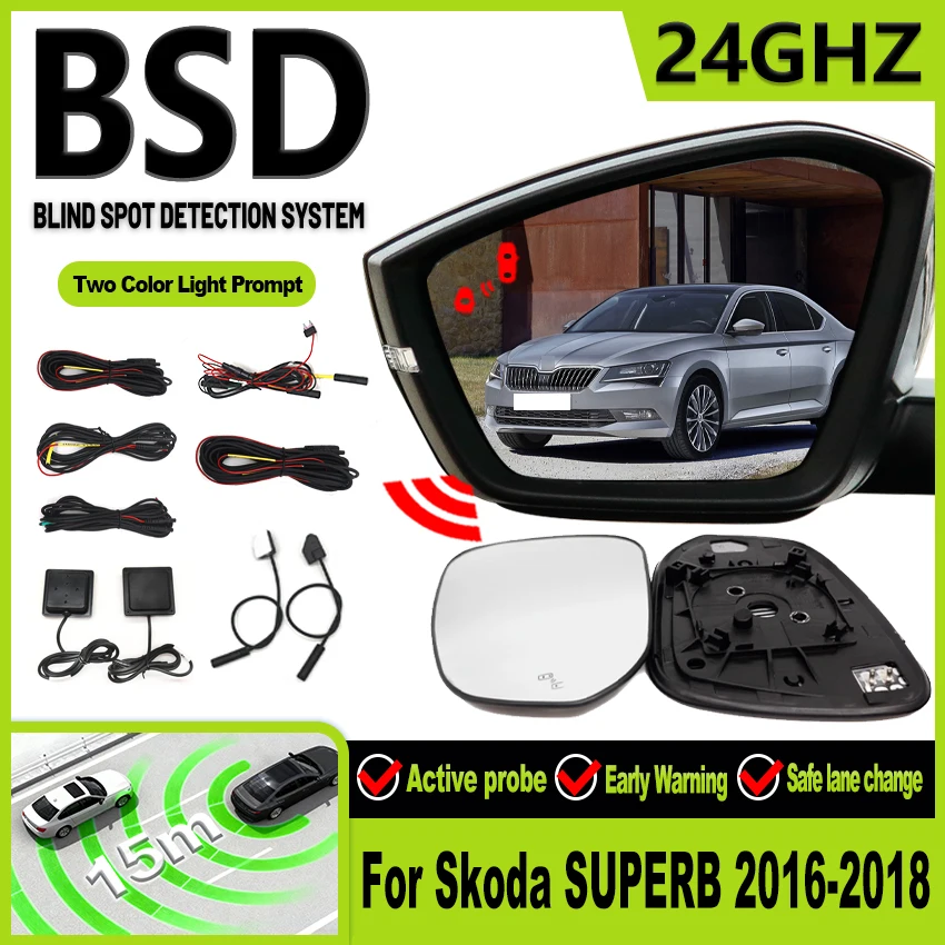 BSD BSA BSM Millimeter Wave Radar Blind Spot Detection System Lane Change Parking Assistance For Skoda SUPERB 2016-2018