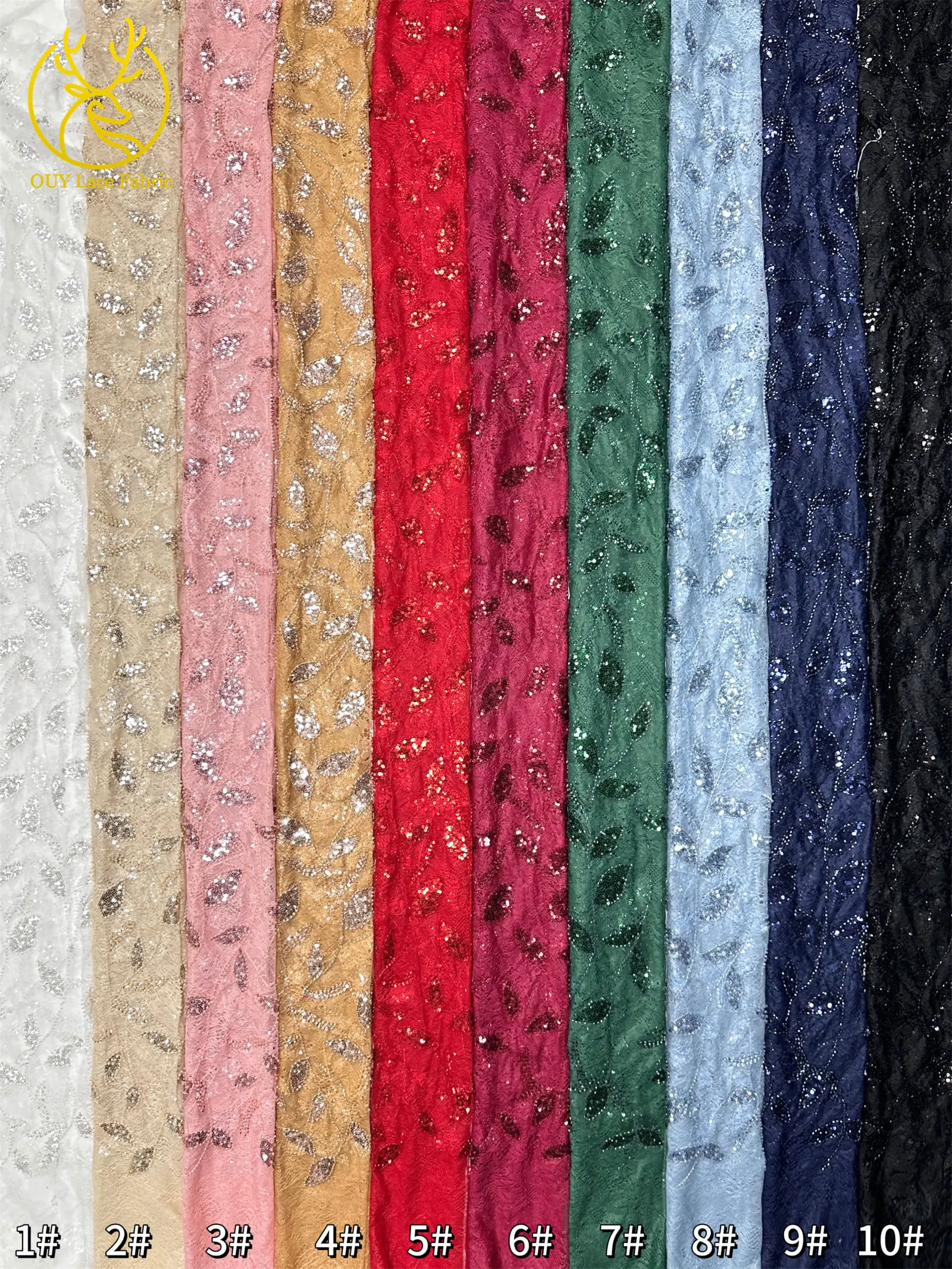 2026 Neuester afrikanischer Pailletten-Spitzenstoff, hochwertiger französischer Mesh-Perlenstickerei-Tüll-Spitzenstoff, ideal zum Nähen von Partykleidern – Detail 29