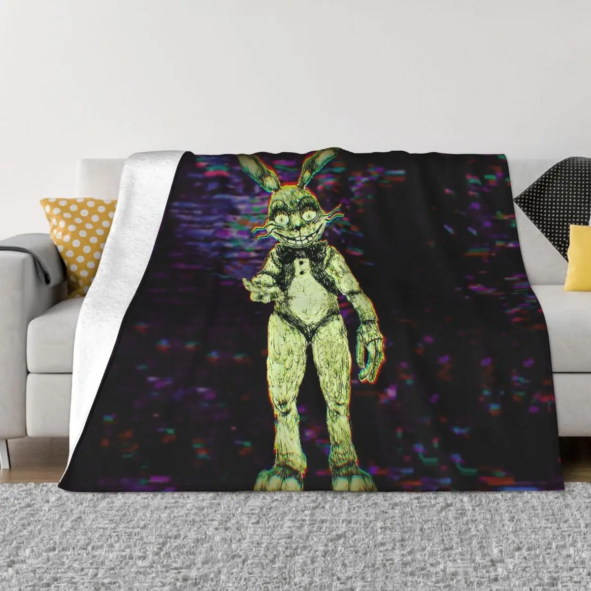 

Blanket Flannel Decoration GlitchBoi Portable Home Bedspread