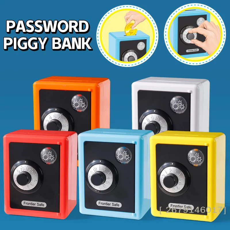 【YY26】Rotate Password Piggy Bank Mini Coin Piggy Bank Money Box Combination Lock Coin Saving Banknote Cash Safe Box