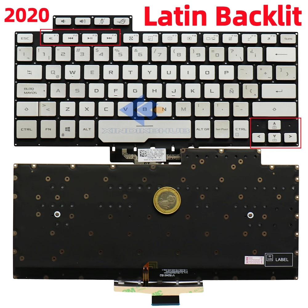 XIN-Latin Backlit Laptop Keyboard For ASUS ROG Zephyrus G14 GA401 GA401QEC GA401QE GA401QM GA401IV GA401QC GA401QH GA401IU/IHR