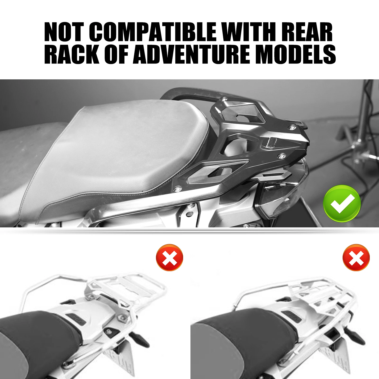 NICECNC For BMW R1200GS R1250GS R 1200 GS R 1250 GS Enhanced Rear Luggage Rack Kit  For BMW R1250GS 2019-2023 R1200GS 2012-2018