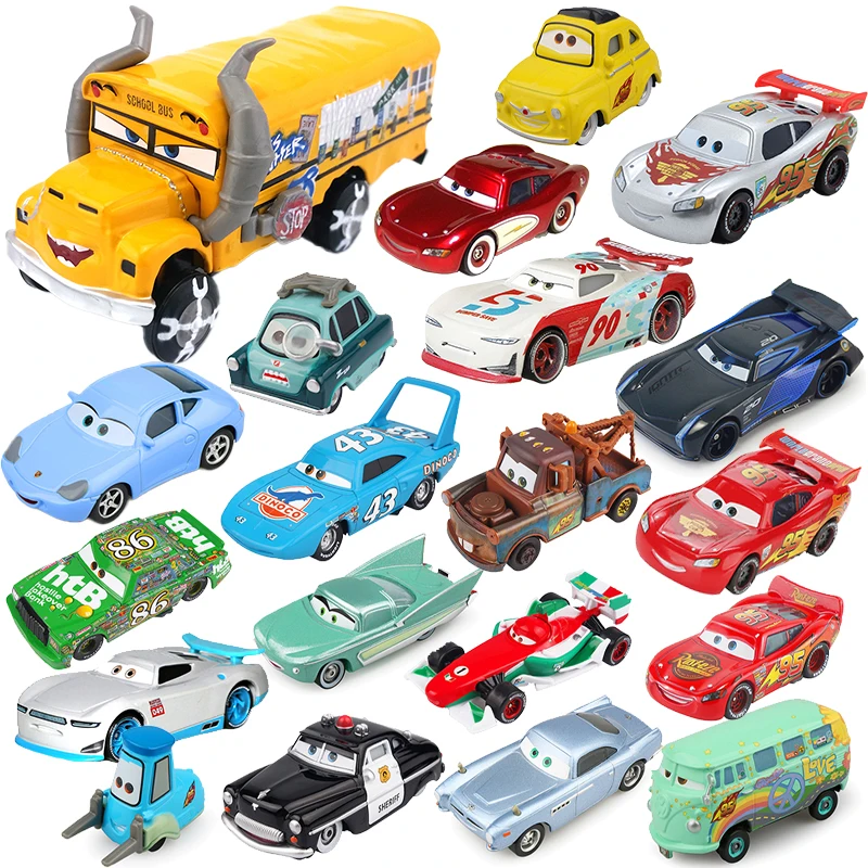 Disney Pixar Cars 2 3 Lightning McQueen Mater Jackson Storm Ramirez 1:55 Diecast Vehicle Metal Alloy Boy Kid Toys Christmas Gift