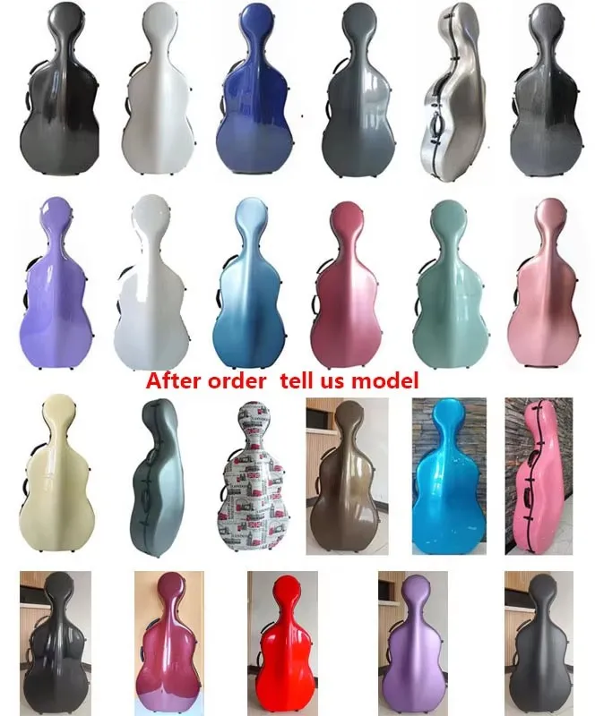 Goede Kwaliteit Carbon Cello Case 4/4 7/8 3/4 1/2 1/4 Koolstofvezel Composiet Multi-color Waterdichte Cello doos Cello Medeplichtige