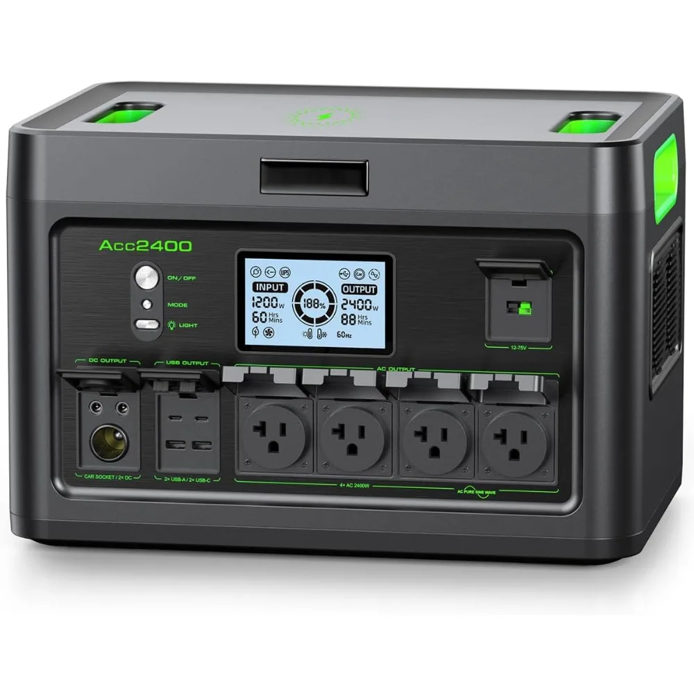 Portable Power Station 2400W Solar Generator for Home Use