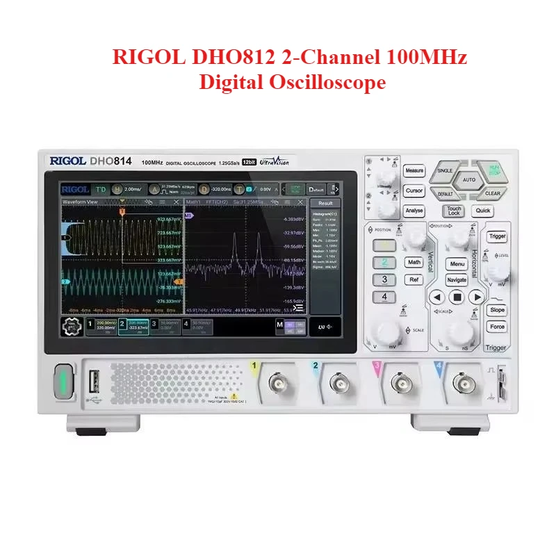 Original New RIGOL DHO812 2-Channel 100MHz Digital Oscilloscope 12 Bit 1.25GSa/Sec 25MPts Depth