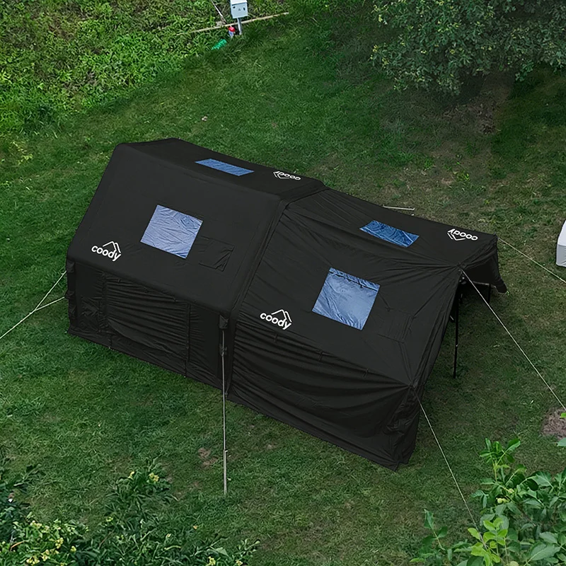 

8.0+Framed Foyer Air Tent-Black Outdoor Family Easy Set Up Family Luxury Portable Camping Factory Direct Inflatable Tent