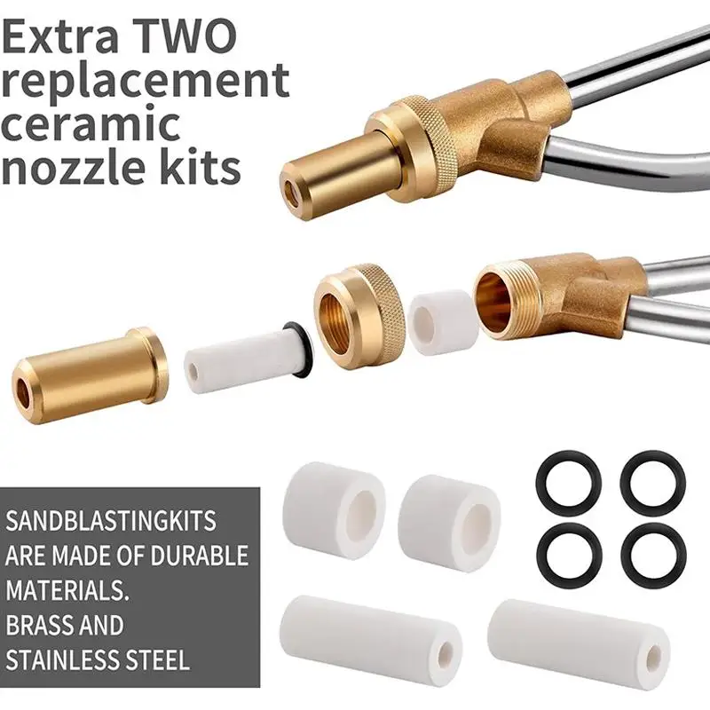 【L】Replacement Nozzle 2 Pairs For Graffiti Paint High Pressure Sand Water Wet White Blasting Equipment Sandblasting