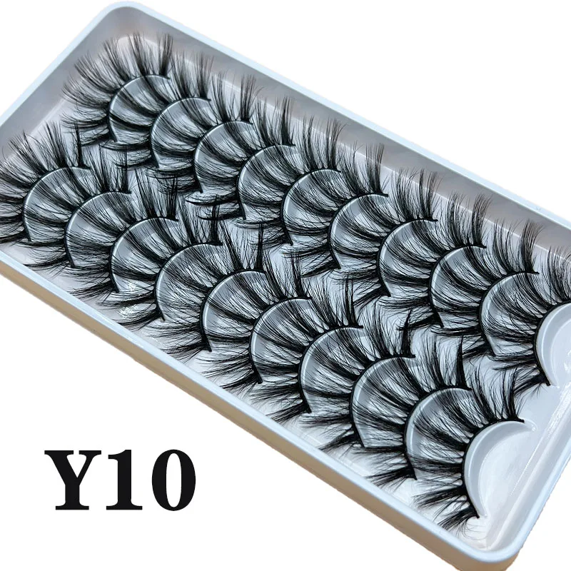 Russische Streifenwimpern 10 Paar Flauschige Kunstnerzwimpern 3D Falsche Wimpern Russische Volumen-Wimpern Künstliche Wimpern Giveaway Make-up – Detail 37