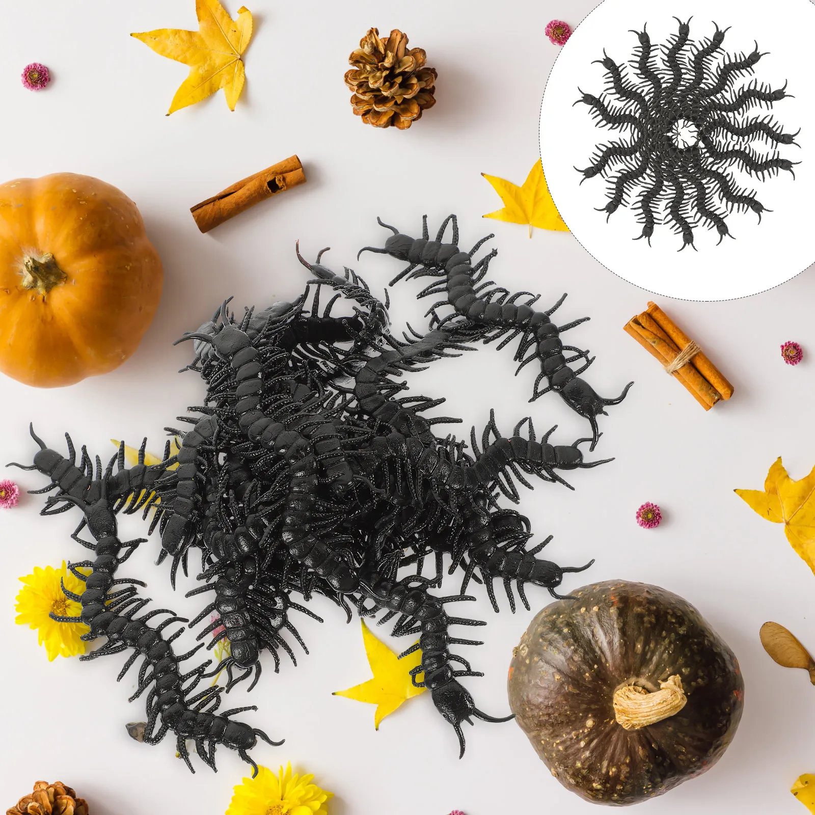 

30Pcs Simulation Centipedes Realistic Lifelike Small Bugs Tpr Reusable Horror Decor for Halloween Party Office Home School Prank