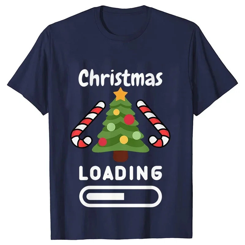 Christmas Loading Graphic T-Shirt Women Clothing Casual Short Sleeve Tees Happy New Year Tshirt Fashion Merry Christmas Y2k Tops