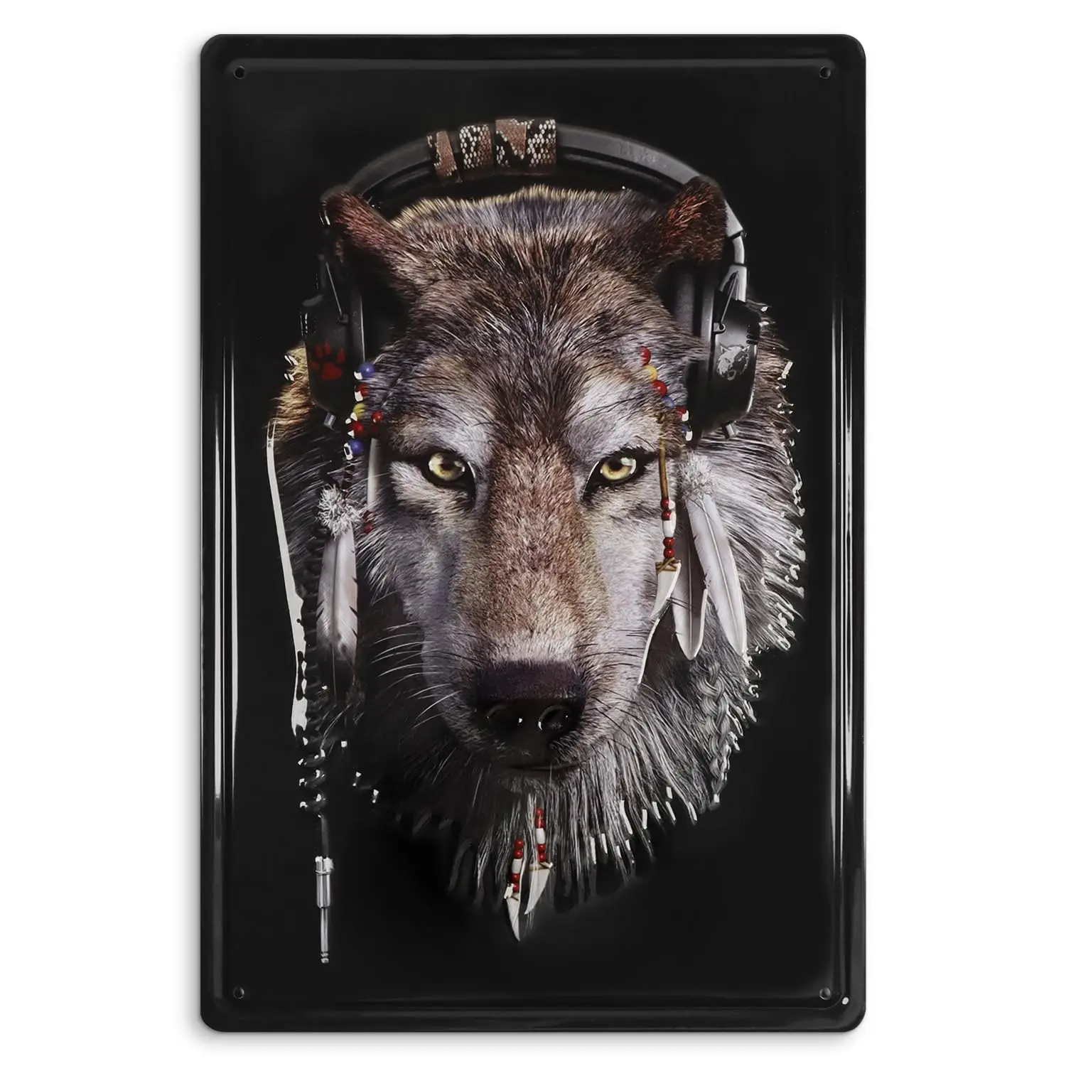 Жестяные знаки Kercan Wolf, Музыкальный знак, свирепые животные, охота, Забавный Ретро настенный знак, винтажный металлический жестяной знак, человек Ca