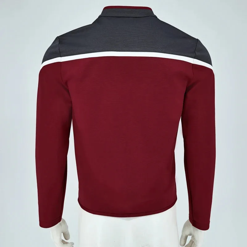 

CyStrange New Worlds Lower Decks Red Blue Gold Shirts Starfleet Uniforms Cosplay Costumes Men's Jackets