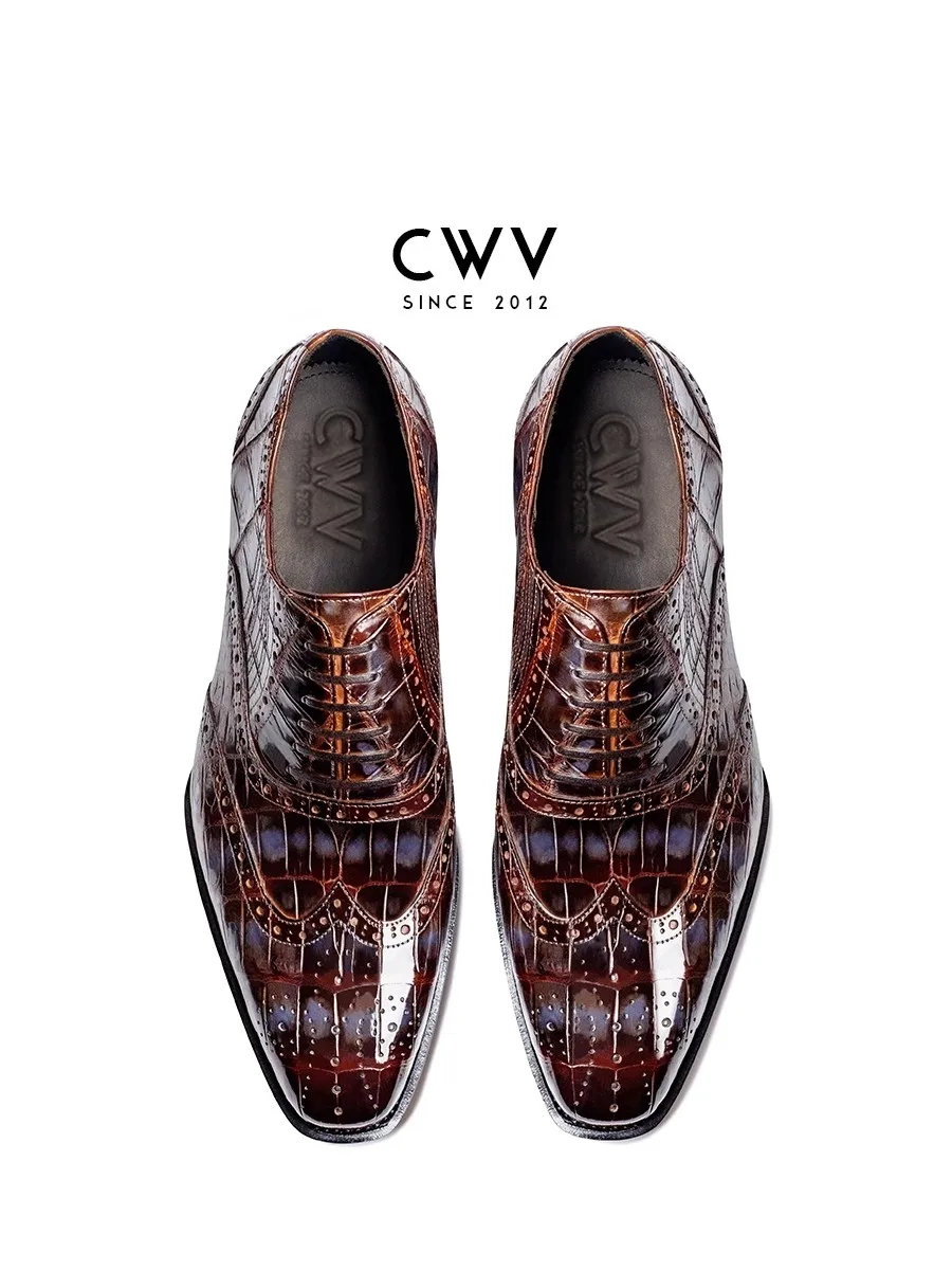 

CWV мужская обувь из крокодиловой кожи, мужские ботинки