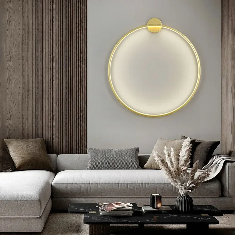 Simple Circle Background Decoration Lamps New Modern LED Wall Lights Living Room Bedroom Bedside Aisle Corridor Indoor Lighting