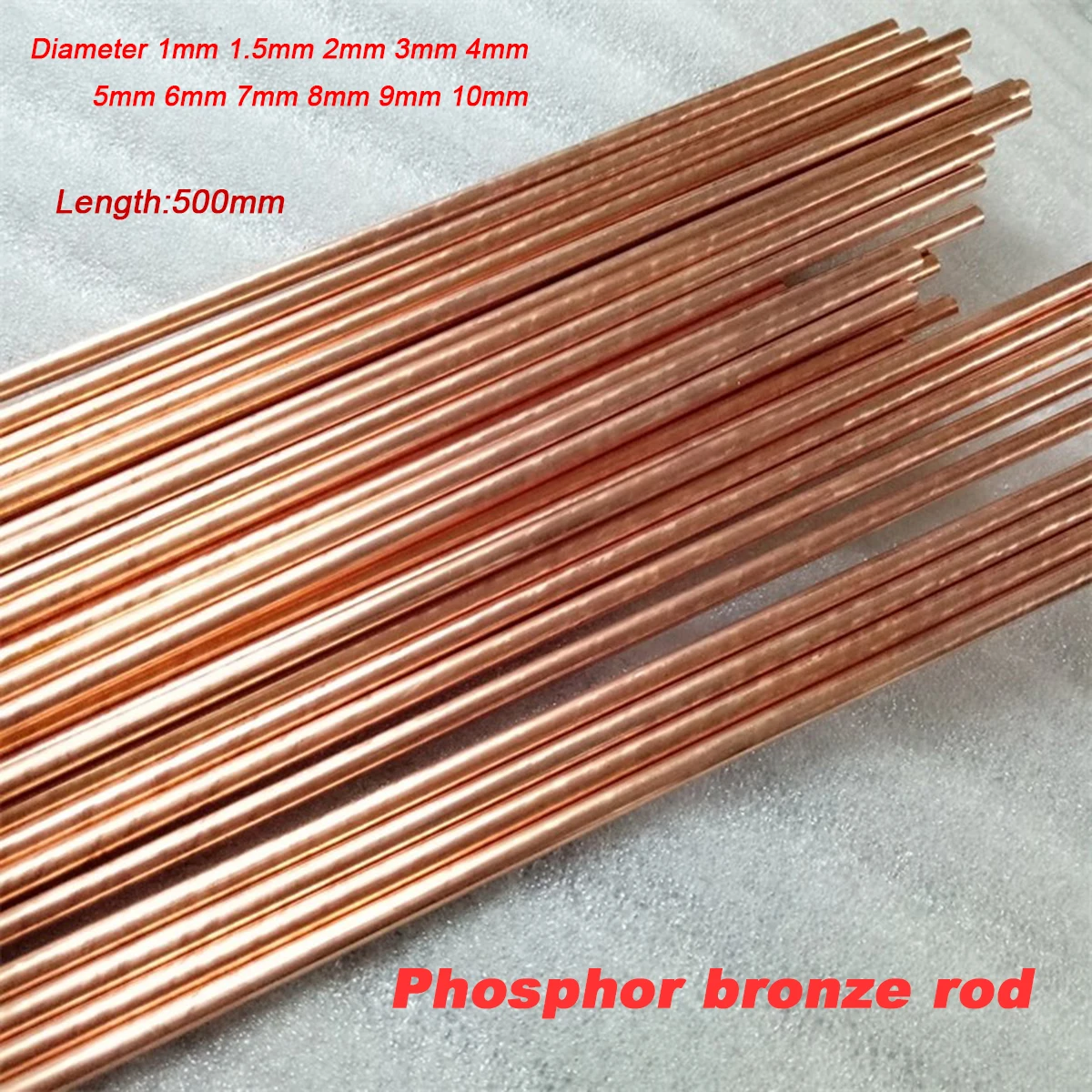 Phosphorus Bronze Rod Wear-Resistant Solid Copper Rod 1 1.5 2 3 4 5 6 7 8 9 10mm Zero Cut