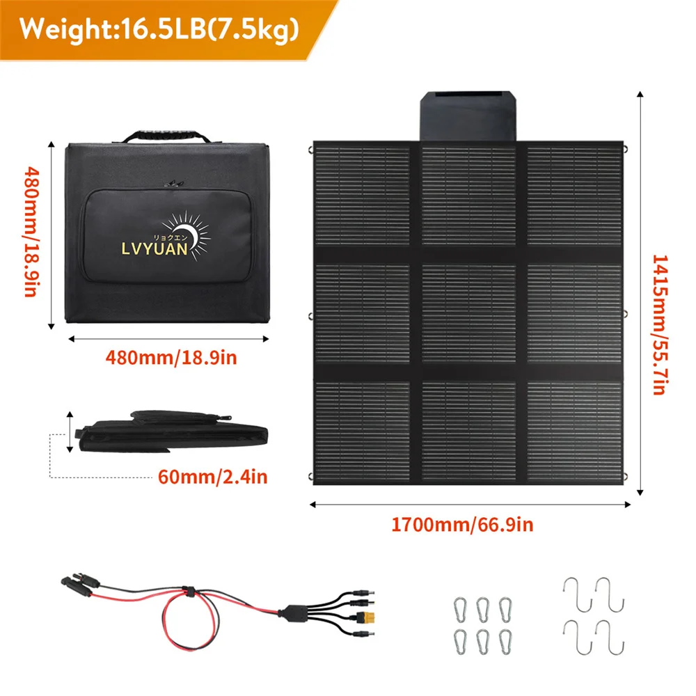 300w 12v Mono Portable Battery Chargeing Solar Panel Camping Foldable Solar Panel For Rv Off-grid Living view 3