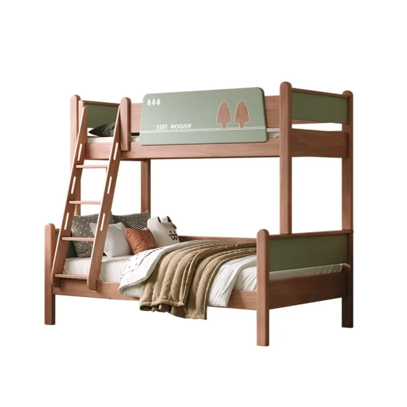Multifunctional small household solid wood bunk bed, crib adjustable height, environmentally friendly, comfortable and durable