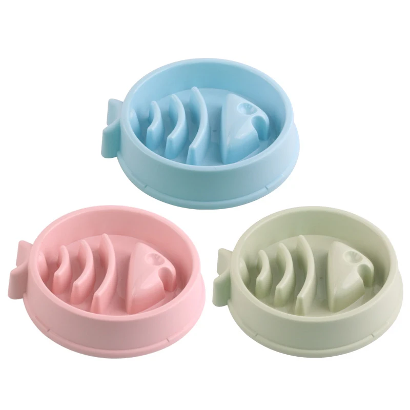 

Anti Choking Pet Dog Cat Slow Feeder Bowl Non-toxic Healthy Feeding Fish Bone Shape Cats Food Bowls Feeding Food Water Dish