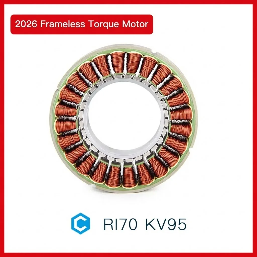 RI70 KV95 Frameless Torque Motor 12V-48V BLDC High Full Slot Rate Low Cogging Robot Joint Parts (CubeMars T-motor Style)