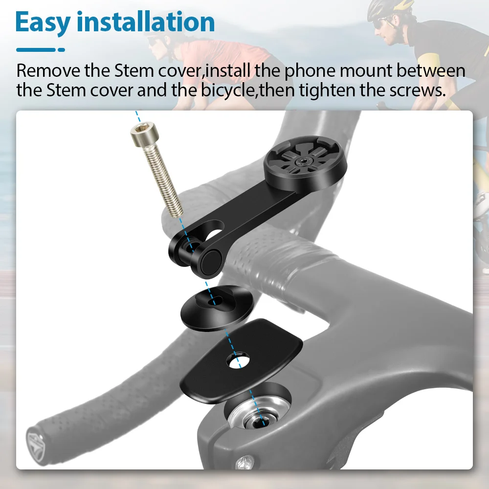 NEWBOLER Bicycle Phone Holder Aluminum Center Handlebar 180° Adjustable Bike Mobile Phone Bracket For MTB/Road Bike Holde view 3
