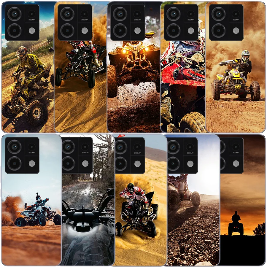 Four Wheeled Motorcycle off-Road Journey Clear Phone Case For Xiaomi Redmi 12 12C 10 10A 10C 9 9A 9C 9T Note 13 12 Pro + 12S TPU