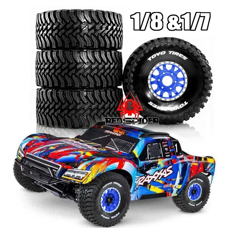 

4pcs 135mm 1/7 1/8 Desert Short Course Truck Tire 12mm 14mm 17mm Wheel Hex for ARRMA Mojave TRXS UDR MAXX Slash Yikong DF7 FS