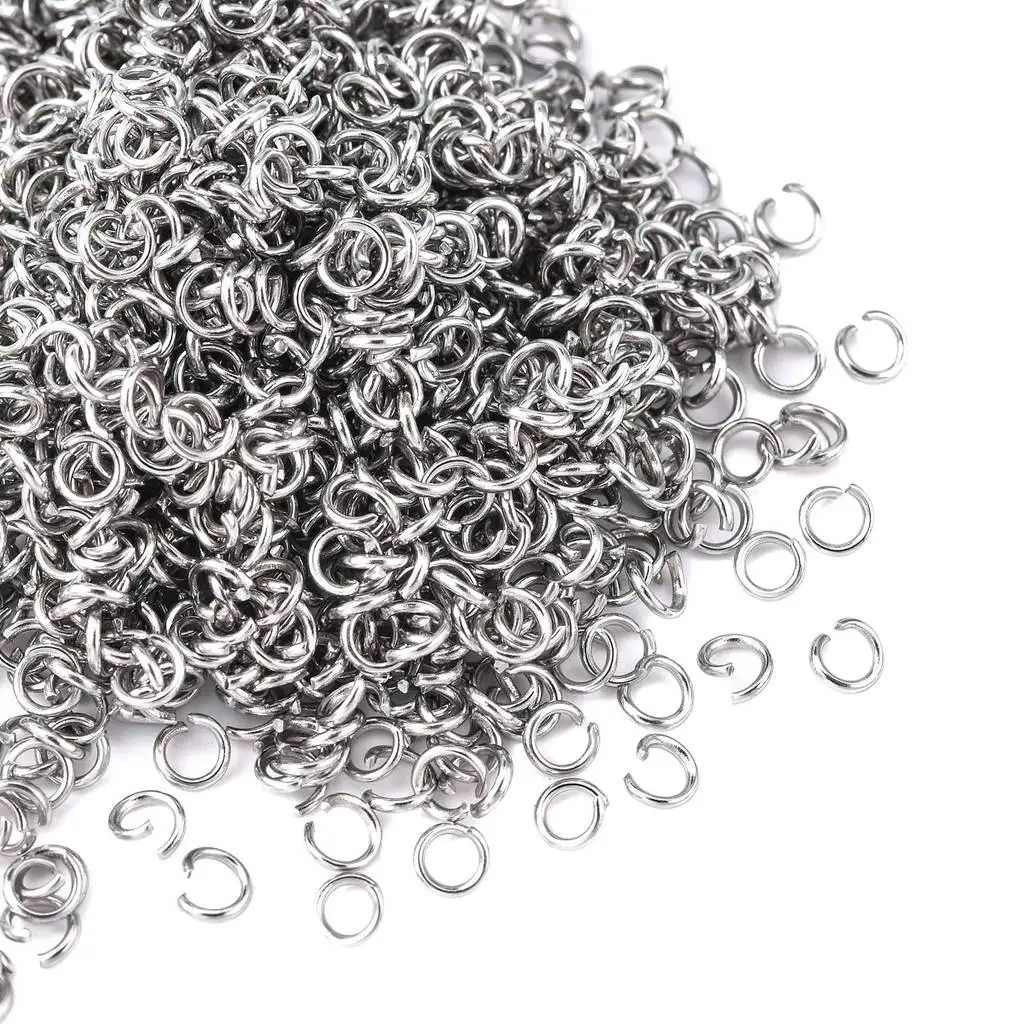 About 5000pcs/bag Tarnish Resistant 304 Stainless Steel Open Jump Rings Jewelry Ring for Earring Necklace Bracelet Supplies